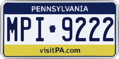 PA license plate MPI9222