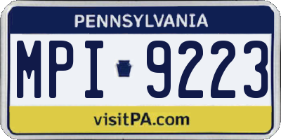 PA license plate MPI9223