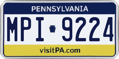 PA license plate MPI9224