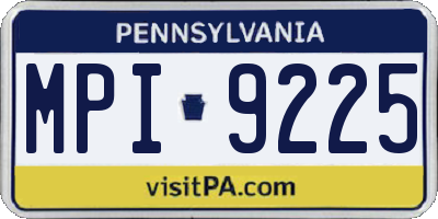 PA license plate MPI9225