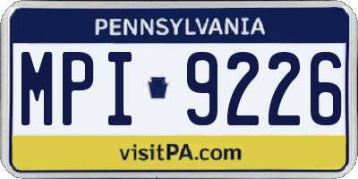 PA license plate MPI9226
