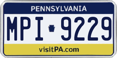 PA license plate MPI9229