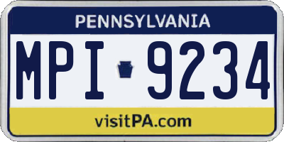 PA license plate MPI9234