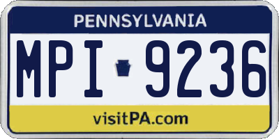 PA license plate MPI9236