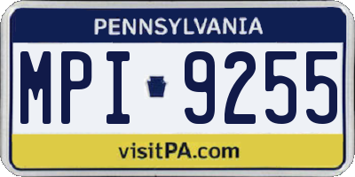 PA license plate MPI9255