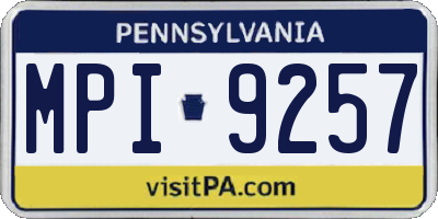 PA license plate MPI9257