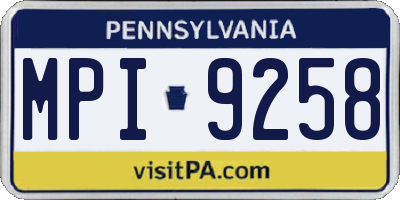 PA license plate MPI9258