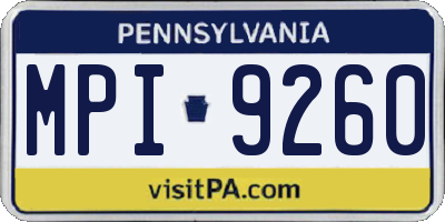 PA license plate MPI9260