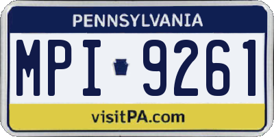 PA license plate MPI9261