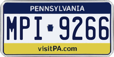 PA license plate MPI9266