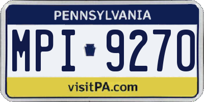 PA license plate MPI9270