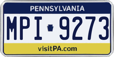 PA license plate MPI9273