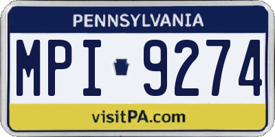 PA license plate MPI9274
