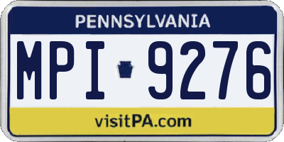 PA license plate MPI9276