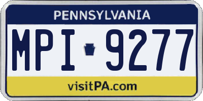 PA license plate MPI9277