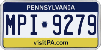 PA license plate MPI9279