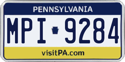 PA license plate MPI9284