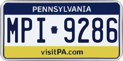 PA license plate MPI9286
