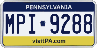 PA license plate MPI9288