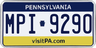 PA license plate MPI9290