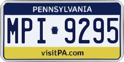 PA license plate MPI9295