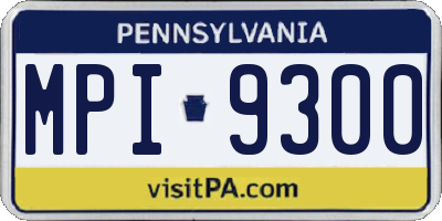 PA license plate MPI9300