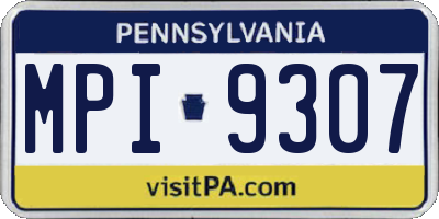PA license plate MPI9307