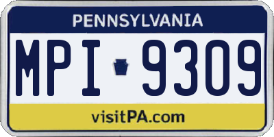 PA license plate MPI9309