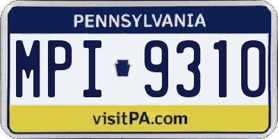 PA license plate MPI9310