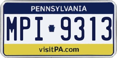 PA license plate MPI9313