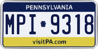 PA license plate MPI9318