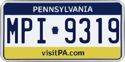PA license plate MPI9319