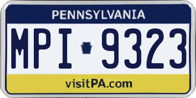 PA license plate MPI9323