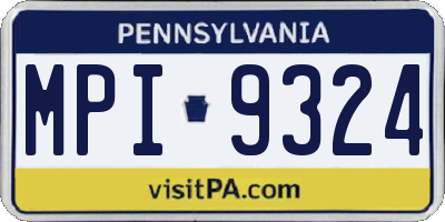 PA license plate MPI9324