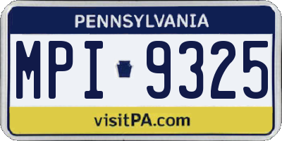 PA license plate MPI9325