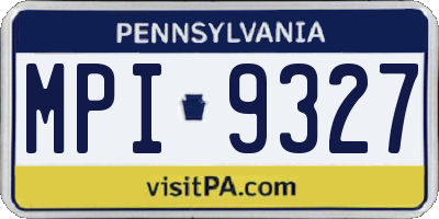 PA license plate MPI9327