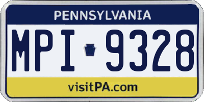 PA license plate MPI9328