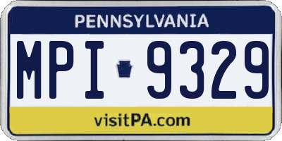 PA license plate MPI9329