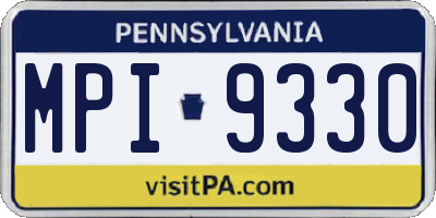 PA license plate MPI9330