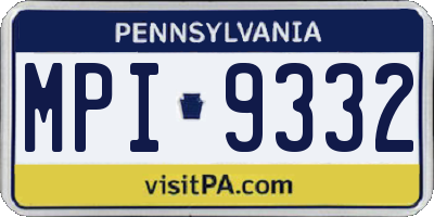 PA license plate MPI9332