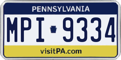 PA license plate MPI9334