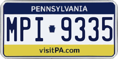 PA license plate MPI9335