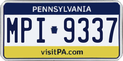 PA license plate MPI9337