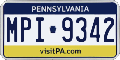 PA license plate MPI9342
