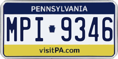 PA license plate MPI9346