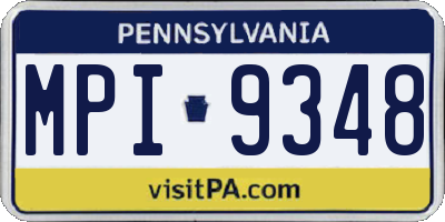 PA license plate MPI9348