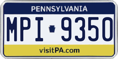 PA license plate MPI9350