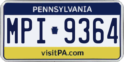 PA license plate MPI9364