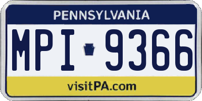 PA license plate MPI9366