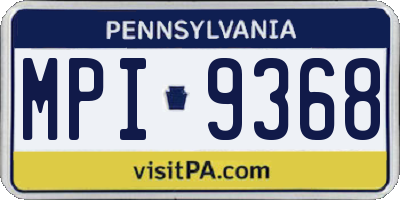 PA license plate MPI9368